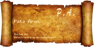 Patz Áron névjegykártya