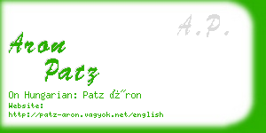 aron patz business card